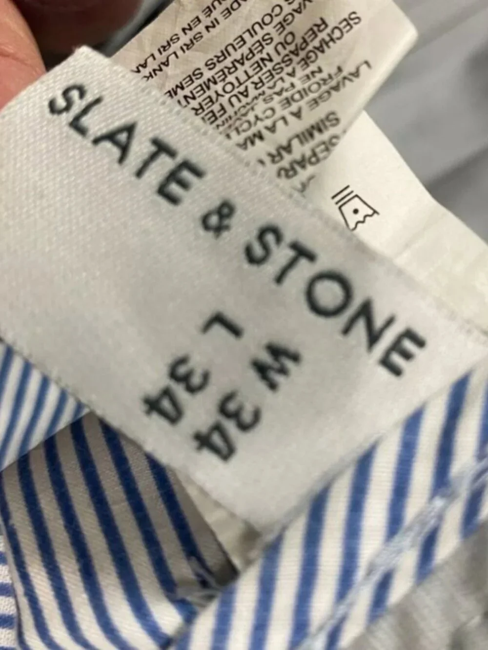 Slate & Stone Men's Pale Blue/Gray Chinos (Khakis) Size 34 x 34 Straight Leg